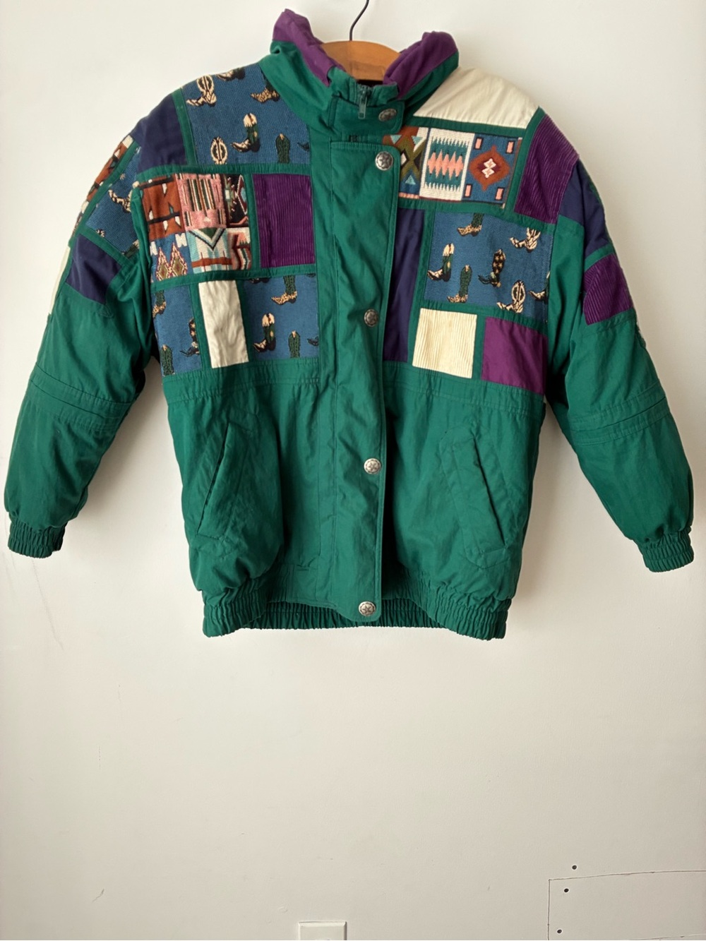 Vintage Jacket Men’s Large Innovations by Izzi Western Patchwork Bomber 90’s